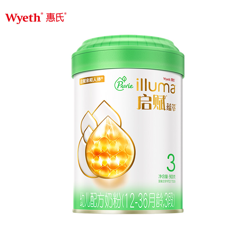 [赠品]惠氏启赋(Wyeth illuma)有机奶粉3段 爱尔兰进口 12-36月幼儿配方 900克(罐装)