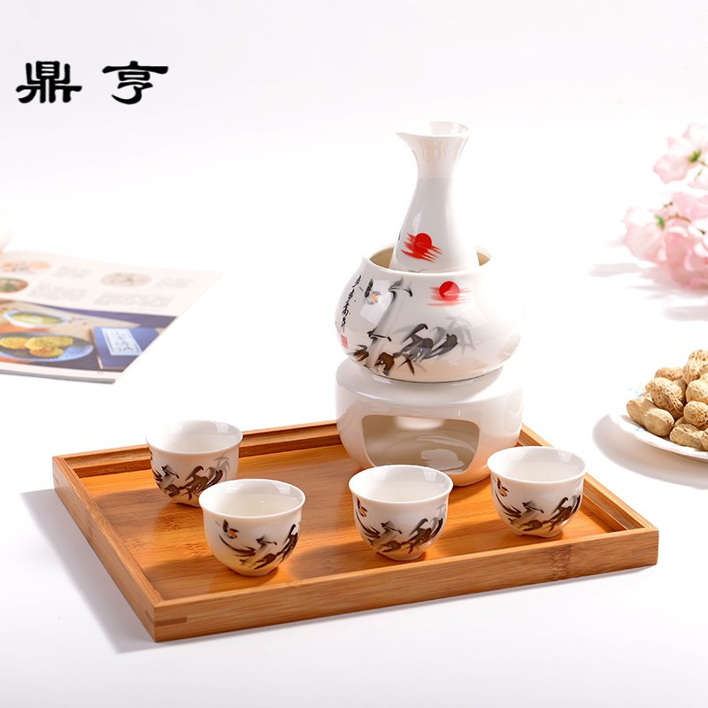 鼎亨陶瓷温酒器烫酒壶煮酒加热暖酒器分酒器黄酒白酒盅杯清酒酒具