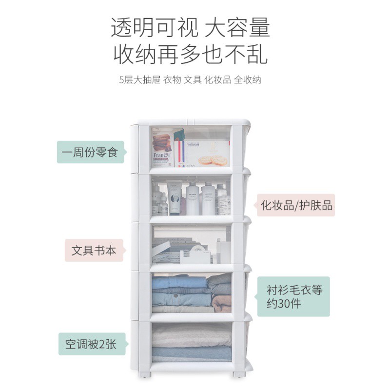 jeko儿童收纳柜子抽屉式衣服宝宝玩具多层家用塑料加厚储物置物柜收纳柜 三维工匠高清大图