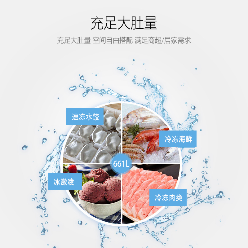 澳柯玛(AUCMA) 展示柜 SD-661 661升-26℃度商用大容量大型保鲜冰柜超市冷冻冰箱展示柜卧式保鲜