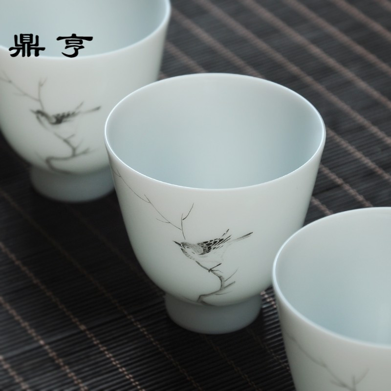 鼎亨春泥手工玉泥茶杯玉瓷主人杯景德镇陶瓷泡茶杯小茶杯 功夫茶