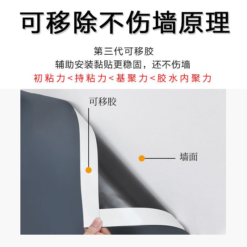 磁性黑板贴家用小黑板儿童写字板可擦写黑板涂鸦画板办公黑板墙贴 黛灰 60*90CM送标配礼包