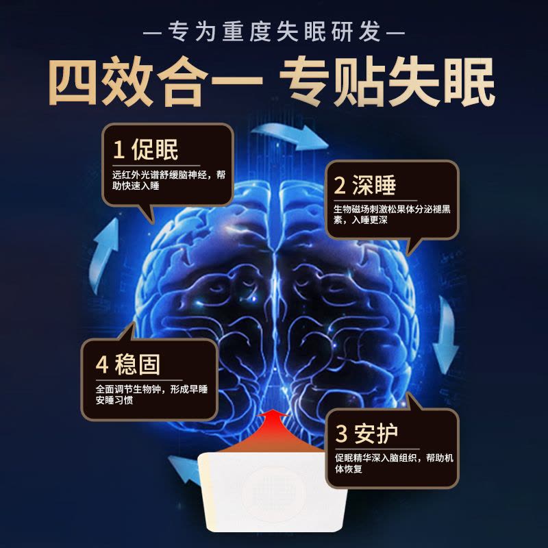 扁神医失眠远红外磁疗贴缓解失眠辅助厂家直发3盒装图片