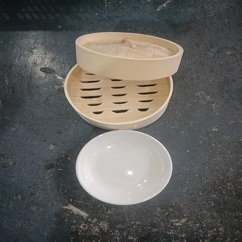 美厨优选 木质笼屉加盖加盘高清大图