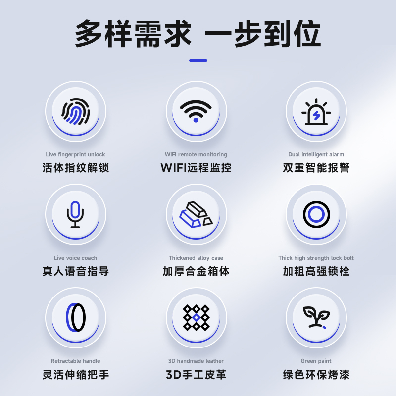 [新品升级]虎牌保险柜全钢防盗家用小型45/60CM保险箱悦青系列60cm时尚白电子密码+指纹款