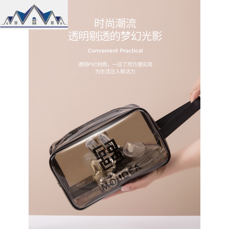 网红化妆包ins风超火小号便携女旅行透明大容量洗漱包品收纳袋盒 三维工匠收纳包高清大图