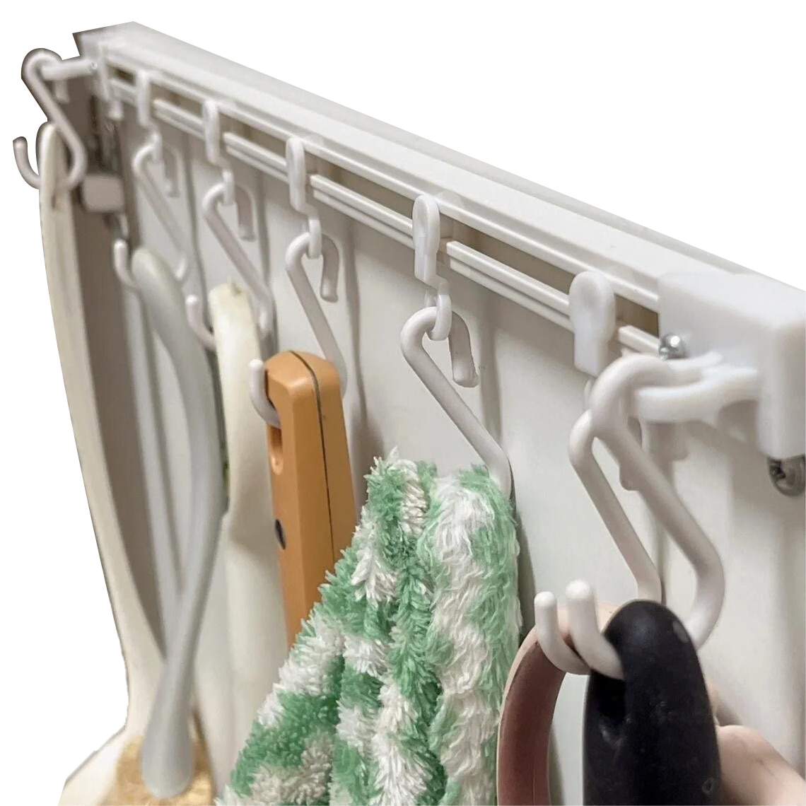 谋福 滑动挂钩 S贴粘钩排钩免打孔(40厘米长度送10个挂钩)*/个