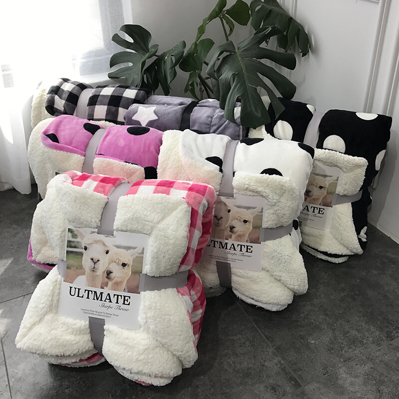 双层加厚羊羔绒毛毯珊瑚绒单人双人沙毯学生盖毯冬