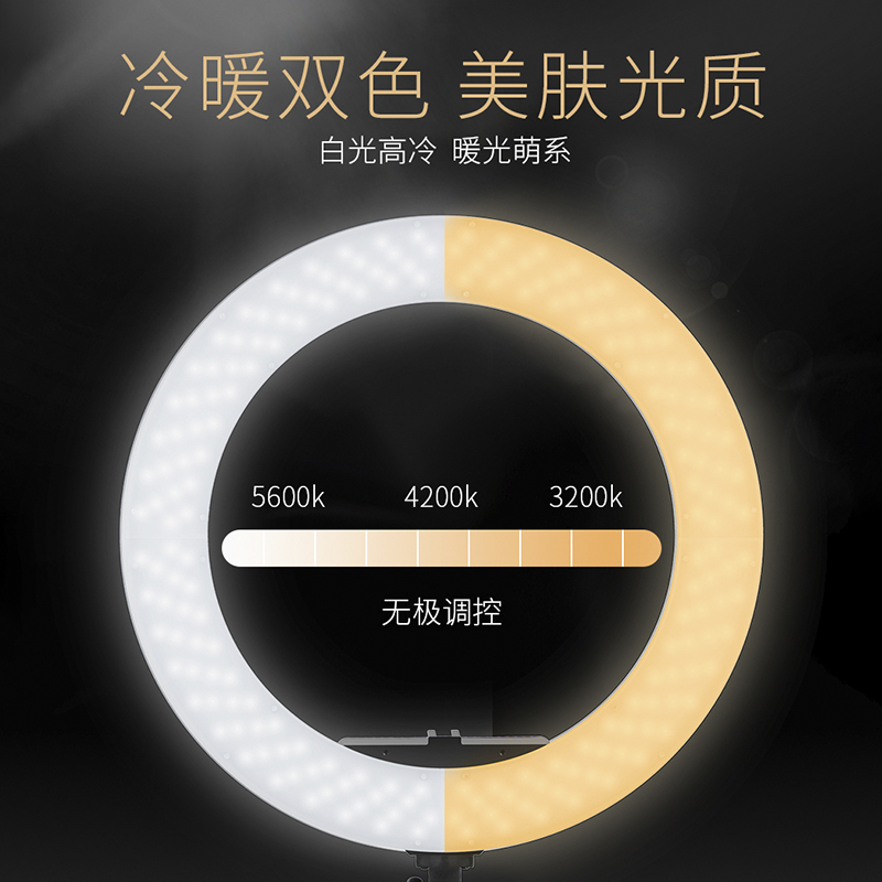 GVM直播环形LED补光灯 摄影拍照主播柔光美颜 影楼人像打光灯