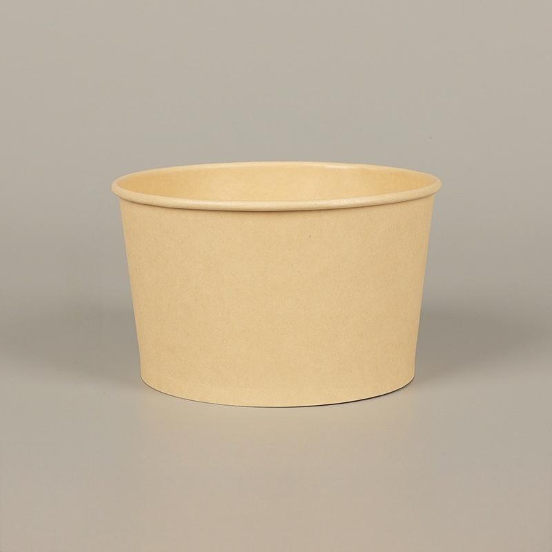 册宣 打包盒食品级加厚圆形外卖小吃餐盒一次性碗 竹纤维本色纸碗-450ml无盖 450个
