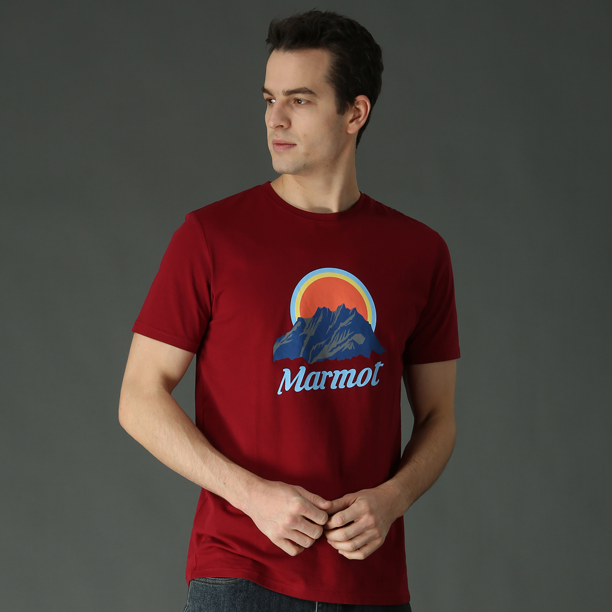 marmot土拨鼠男子轻量舒适透气棉质t恤参数