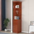 青木川 实木角柜墙角三角边柜客厅家用小户型置物架转角柜窄柜小书柜拐角柜角落柜简约现代收纳储物柜高柜 海棠色