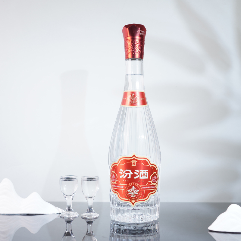 [汾酒官方旗舰店]山西杏花村酒 献礼版玻汾酒53度500mL*4瓶礼盒装