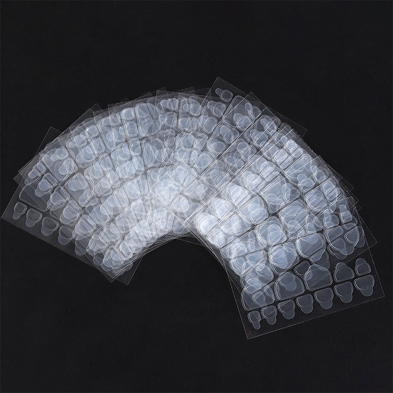 10片装脚指甲果冻胶贴透明隐形穿戴指甲片胶贴防水甲片果冻双面胶指甲