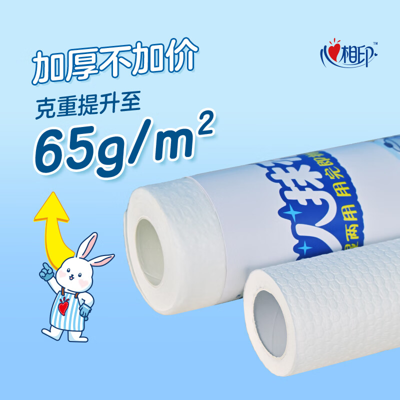 心相印 加厚吸水 厨房一次性抹布 干湿两用 厨房用纸卷式懒人抹布25张*3卷 JXF075(单包)高清大图