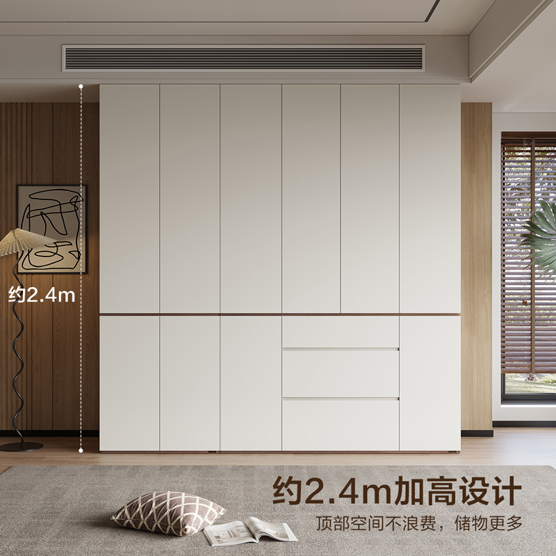 全友家居现代极简多功能组合衣柜家用卧室大容量加高衣柜衣橱高清大图