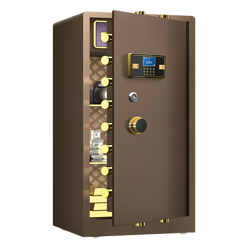 臻远ZY-NW-BXGS-65 全钢实心保险柜办公防盗保险箱 高150cm咖色电子款高清大图
