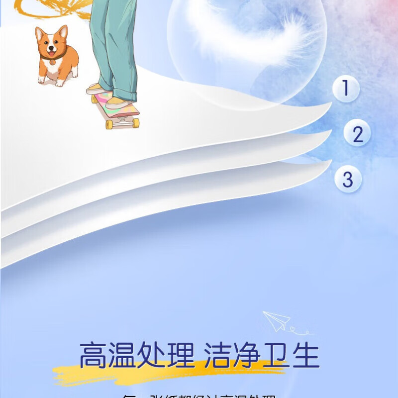 洁柔 缤纷软抽3层100抽72包高清大图