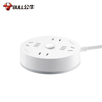公牛(bull)GN-R2220 全长1.8米延长线插座2位2孔+2位5孔 圆盘圆形插座/接线板/排插/拖线板/插排白色
