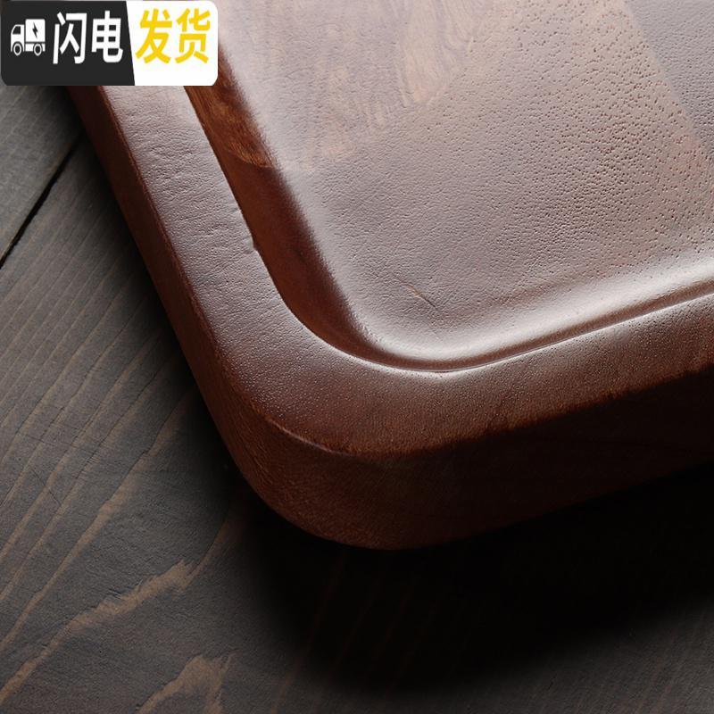 三维工匠 实木托盘点心盘茶盘家用茶具收纳盘功夫茶道配件 乌檀木托盘34*23cm