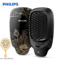 飞利浦(Philips) 负离子梳 按摩梳造型美发梳呵护头发防静电梳子颐和园联名女神专属礼盒HP4722/25BP黑色