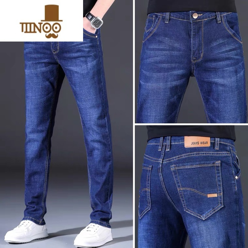 YANXU春季新款弹力广州新塘裤子男士牛仔裤男款休闲工作裤劳保耐磨长裤高清大图