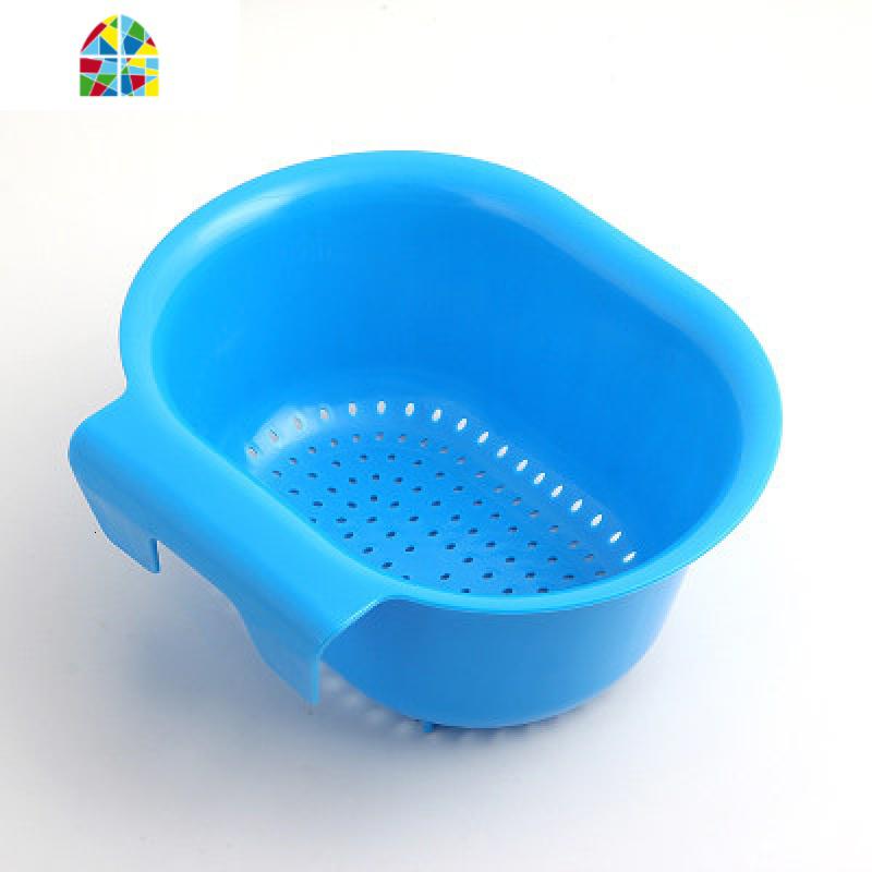 厨房水沥水挂篮塑料洗菜盆碗碟架家居多功能漏水蔬菜水果篮 FENGHOU 蓝色洗菜篮洗菜篮高清大图
