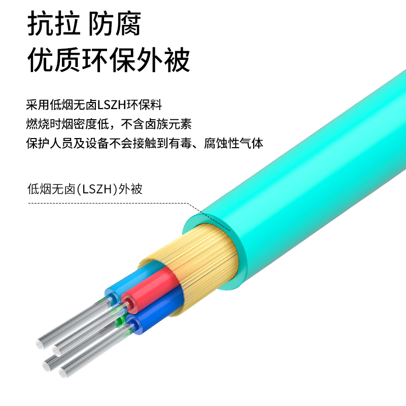 博扬 BY-GJFJV-4A1-OM3 4芯OM3万兆多模室内光缆光纤线 GJFJH低烟无卤束状软光缆 100米