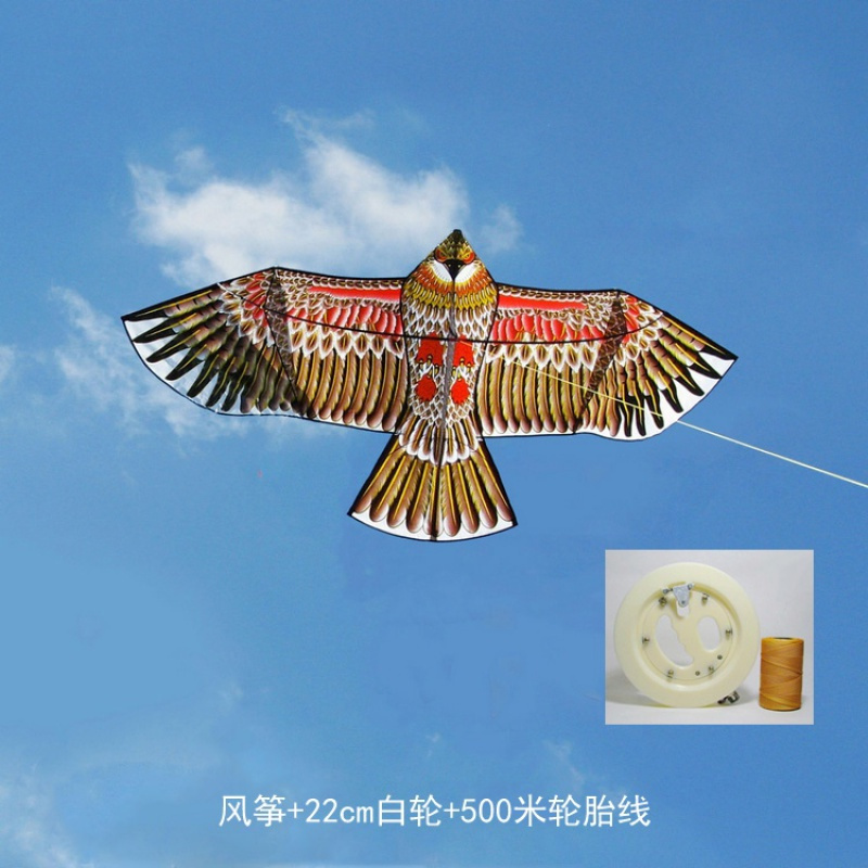 潍坊风筝儿童风筝老鹰金鹰风筝新款成人软体大型风筝微风易飞创意 三维工匠 2.4米金鹰+线轮+500米线