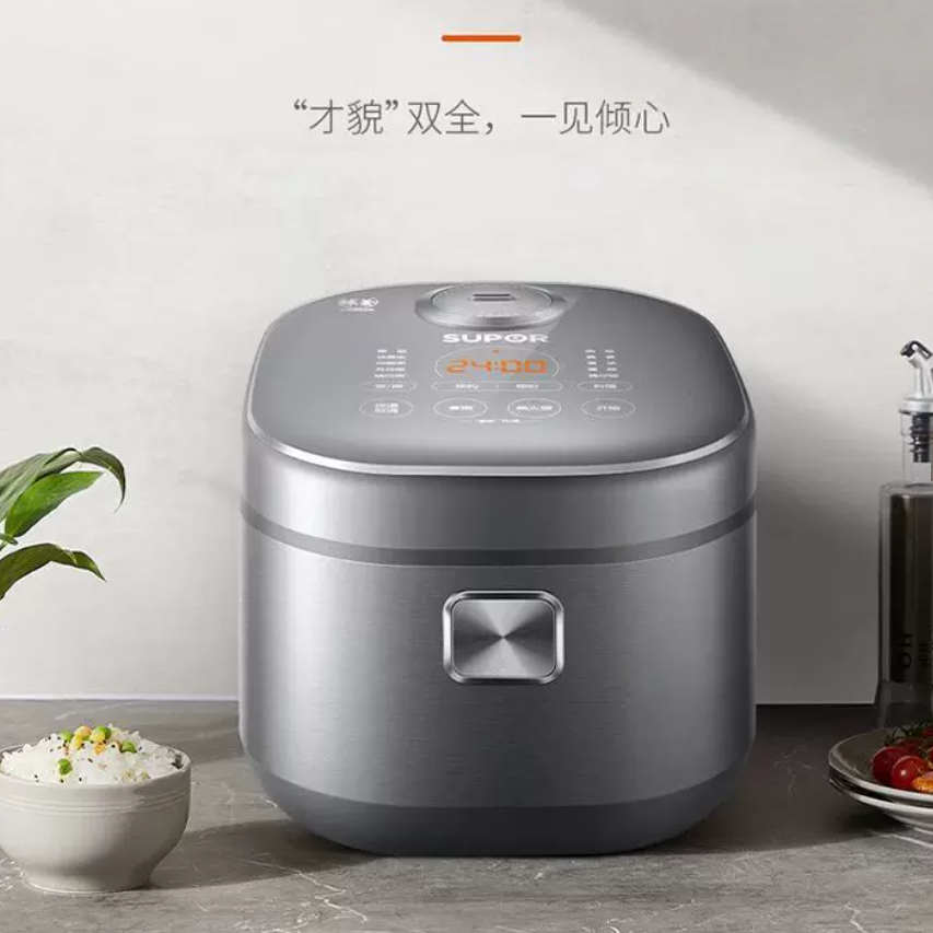 苏泊尔IH电磁加热5L电饭煲银灰色方形煲微电脑控制液晶显示 SF50HC53高清大图