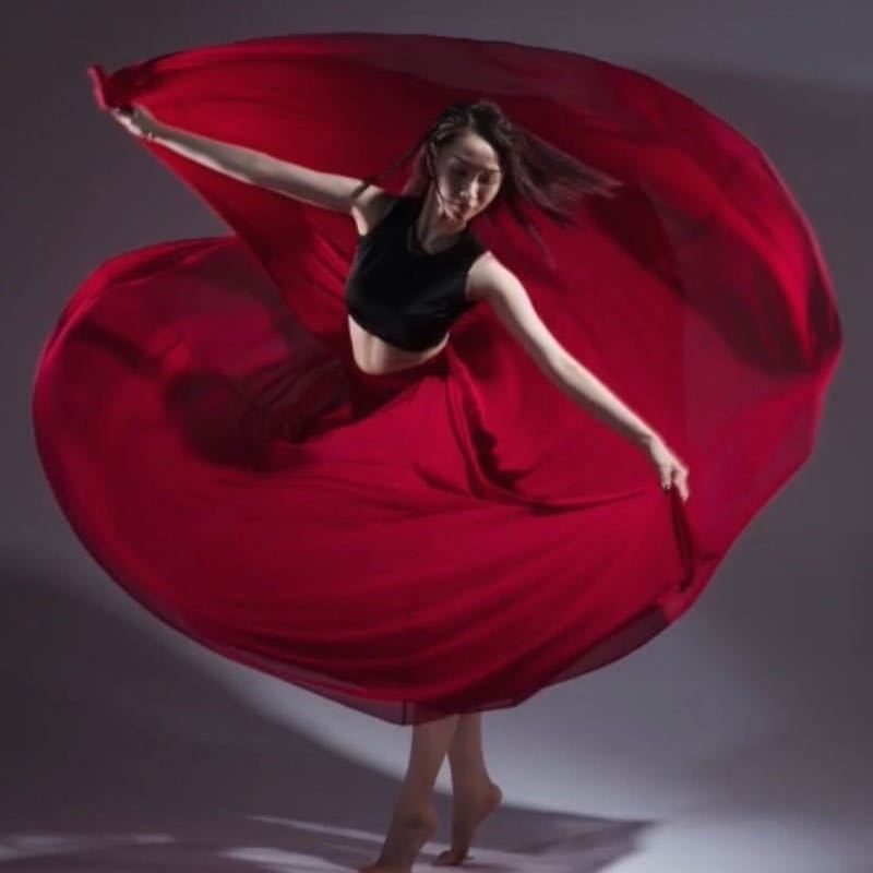 现代舞芭蕾舞古典舞练功舞蹈演出服装雪纺飘逸大摆裙纱裙成人女