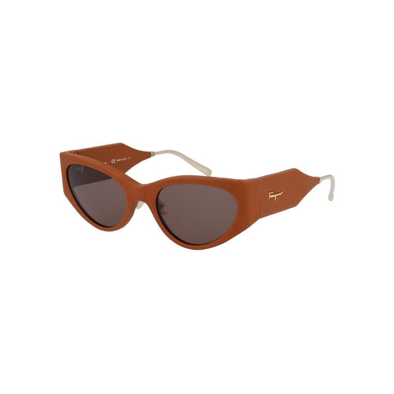 FERRAGAMO真皮材质女士复古风格百搭太阳镜 sunglasses