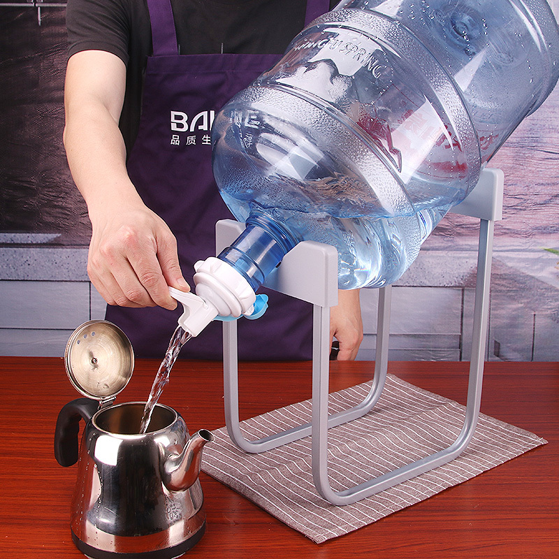 桶装水支架纯净水倒置架子饮水器抽水器水桶支架水桶台式架子倒置水嘴开关龙头压水器加高款