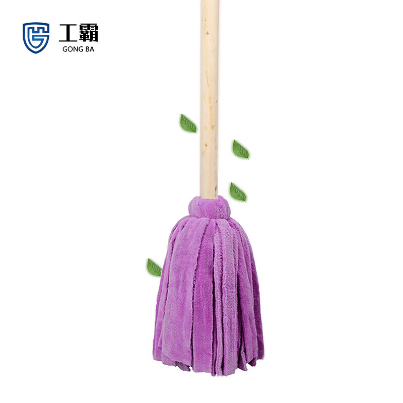 工霸(GONGBA)老式木柄拖把 加长加粗木杆吸水彩色布条拖把墩布拖布10把/1件1件