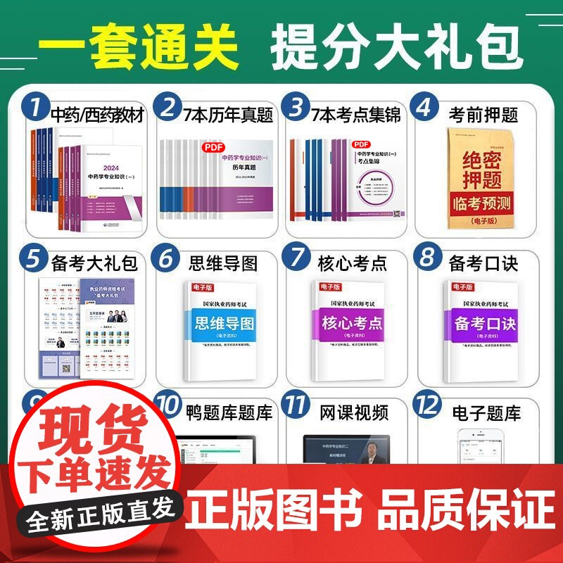 [医药科技社]备考2025年执业药师教材书历年真题鸭题库试卷习题中药师西药职业证资格25考试网课药学专业知识一二法规20高清大图