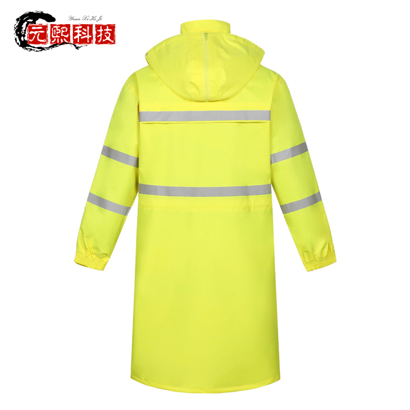 反光雨衣外套 长款连体成人男 双层防水加厚 执勤保安劳保 徒步高清大图