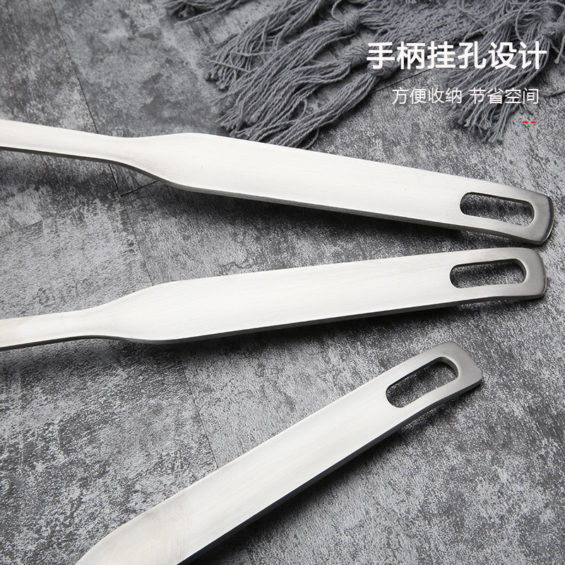 栢士德BYSTON奥氏体型不锈钢炊具四件套 BST-051A 汤勺+漏勺+平铲+铲子高清大图