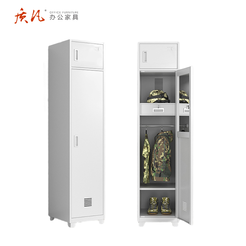 质凡 宿舍衣柜 单门铁皮柜/ZF-NWG001/2000*450*500mm高清大图