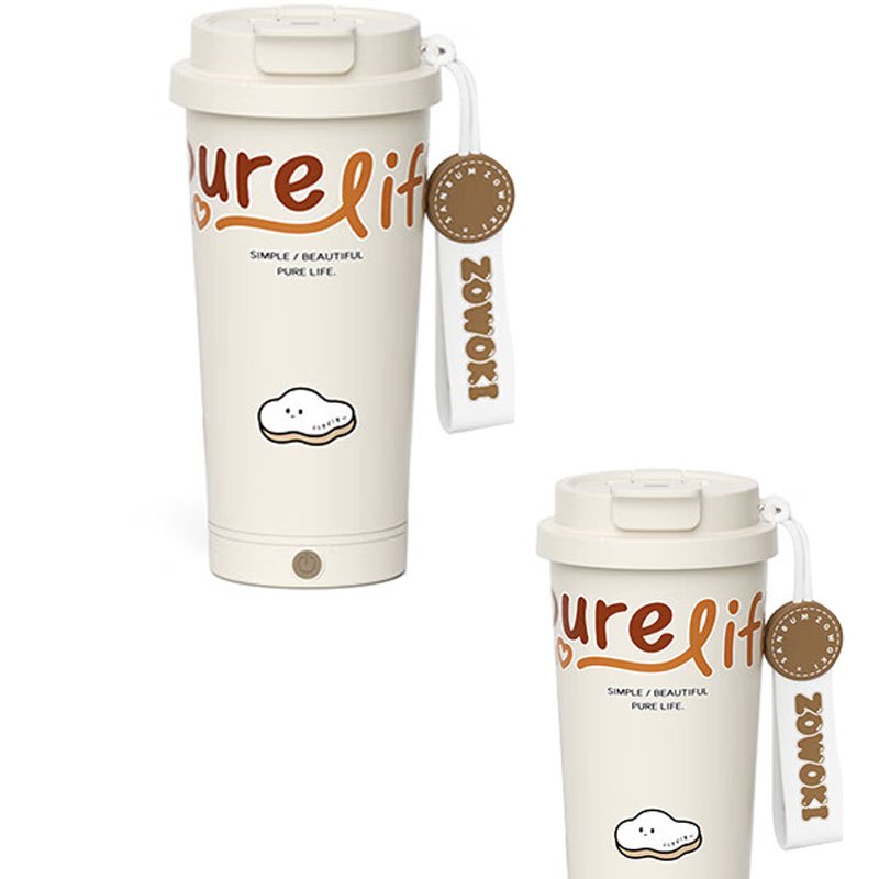 造物集 咖啡杯 全自动电动搅拌杯吸管水杯420ML 保温杯 氧气云 礼盒装高清大图