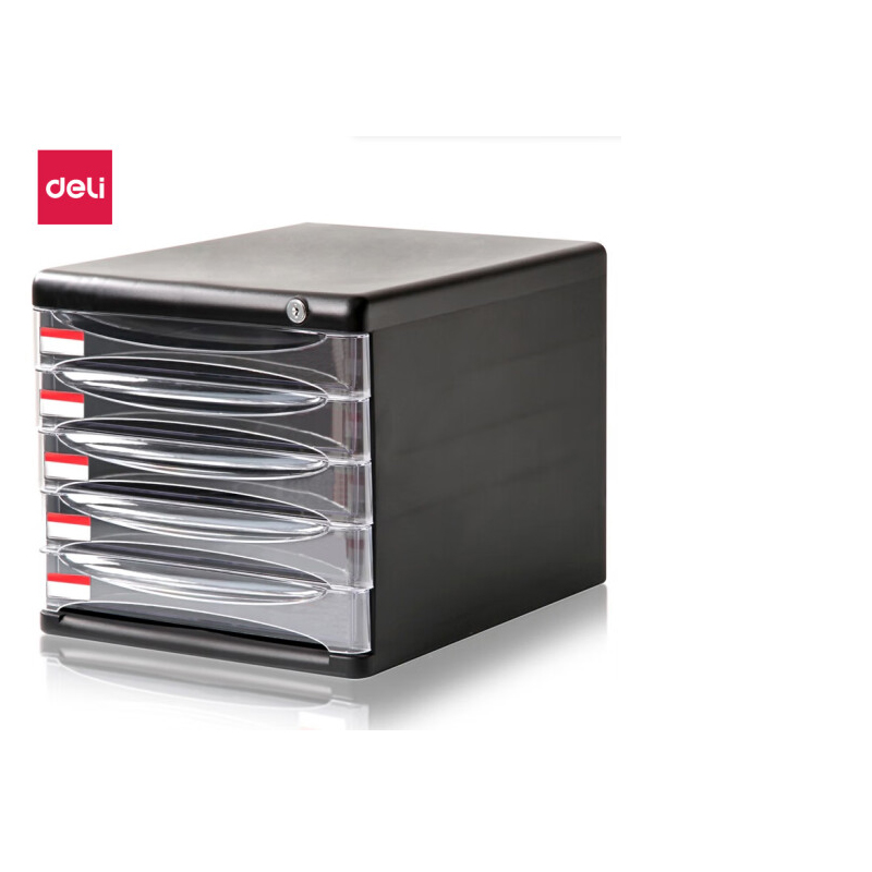 得力(deli)9795 5层带锁手拉桌面文件柜高清大图