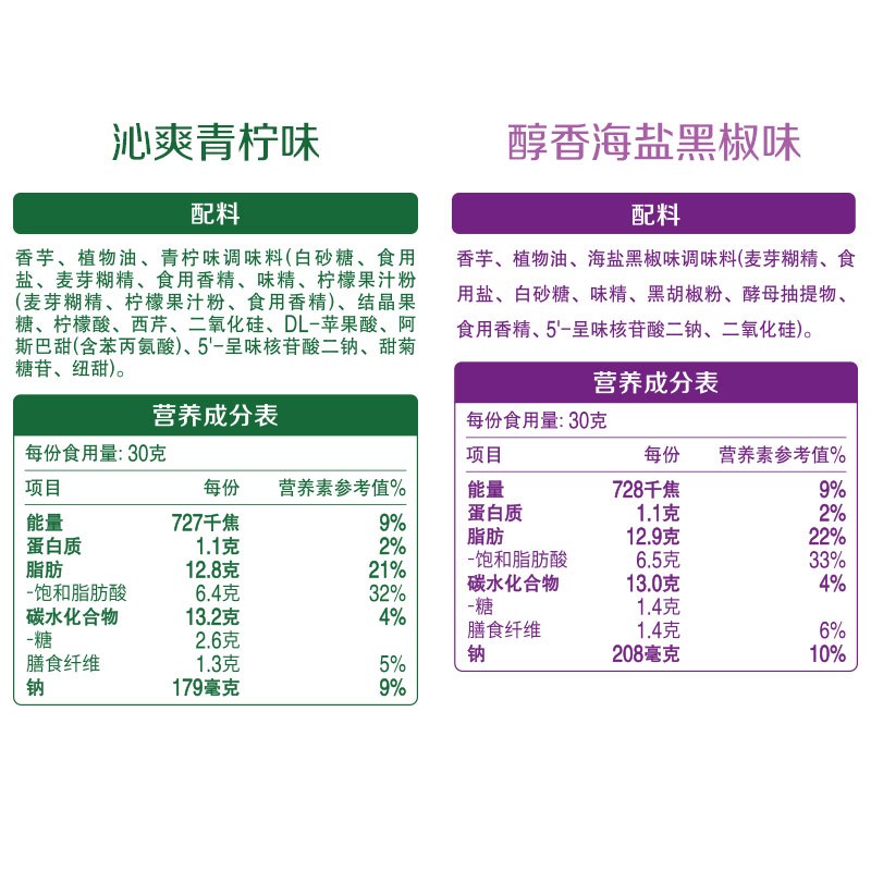 乐事香芋片沁爽青柠味60克*3包+香海盐黑椒味60克*3包休闲零食办公室下午茶追剧