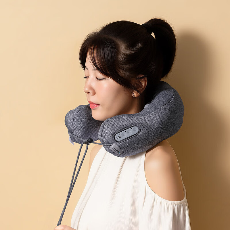 蓝宝(BLAUPUNKT)护颈按摩仪便携差旅肩颈热敷揉捏可拆洗按摩器BP-AM372D/凌空灰/礼邮外!高清大图