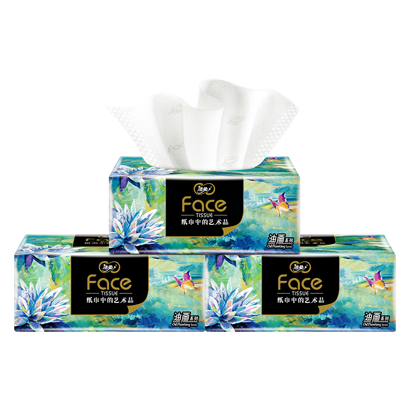 洁柔 4层纸面巾(Face艺术抽纸) 100抽*18包 BR070-06N高清大图