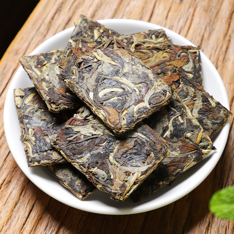 福鼎白茶方片2014老白茶小方片小茶饼花香白牡丹茶叶100片礼盒装高清大图