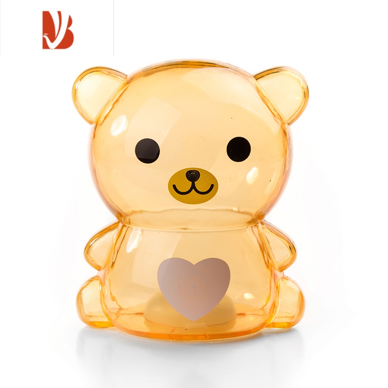 三维工匠卡通小熊存钱罐 儿童男女生可爱网红透明迷你硬币储蓄罐 生日