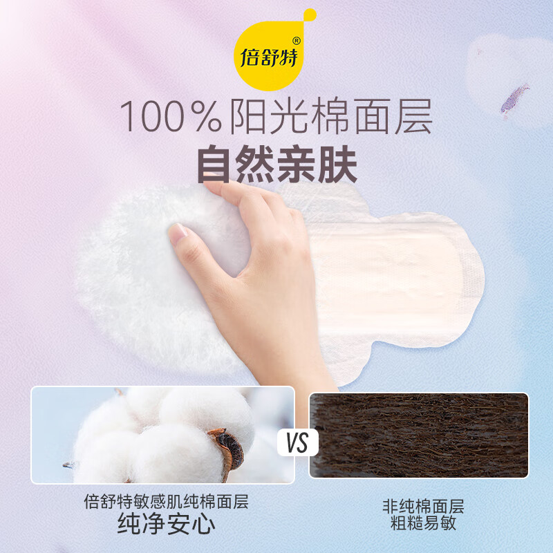 倍舒特医护级纯棉超吸收日用卫生巾240mm32片CM34108L4高清大图
