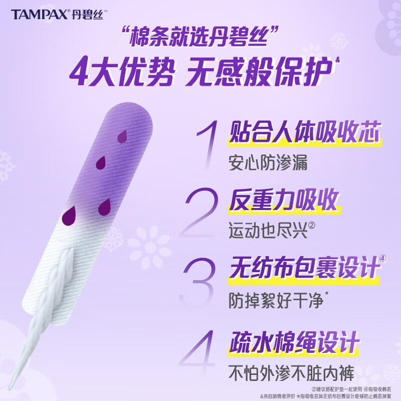 丹碧丝易推长导管式卫生棉条大流量7支内置棉条卫生巾姨妈巾高清大图
