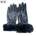 端固兔毛防寒羊皮手套均码D40T/副