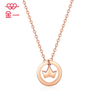 金一 18K金女王皇冠款女士K金项链套链 (定价)CEC002