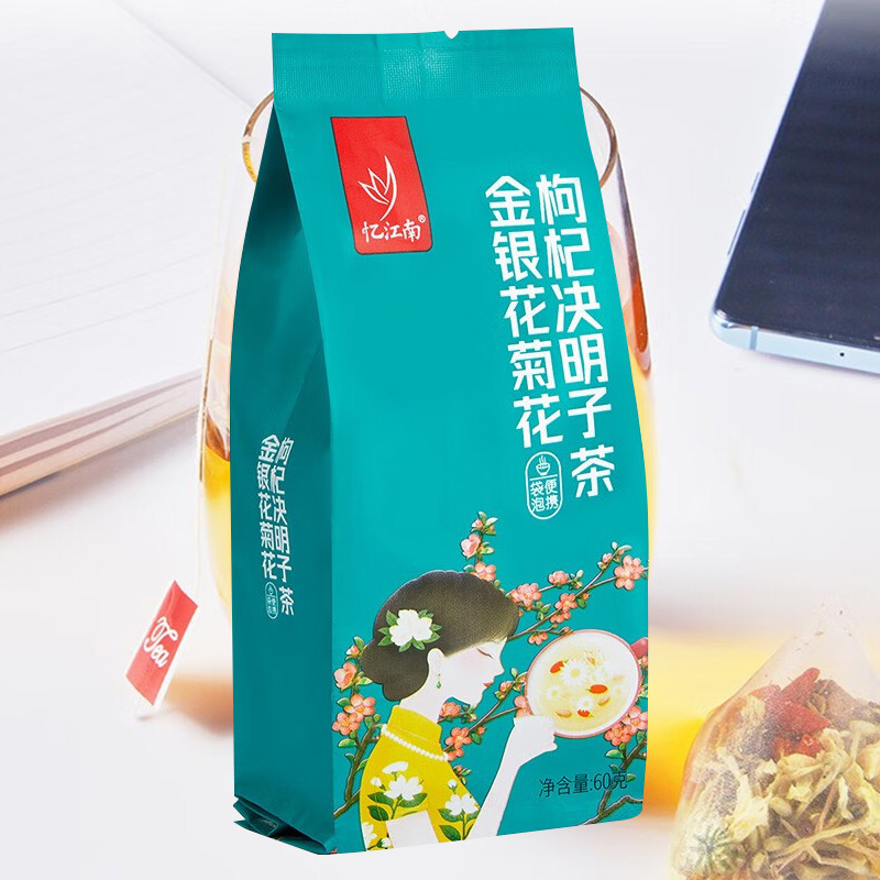 忆江南养生茶菊花枸杞决明子茶金银花养生茶三角袋泡金银花菊花枸杞茶60g